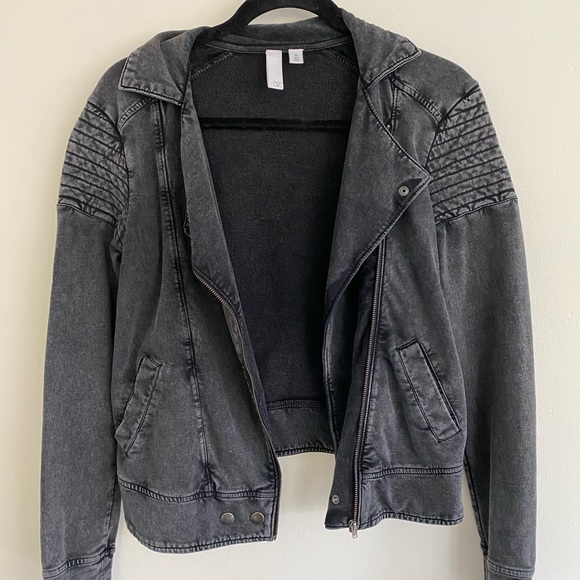 BP zip up moto jacket in sweatshirt material. - Picture 3 of 4